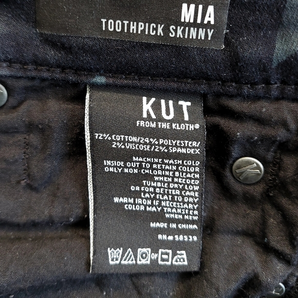 Kut From The Kloth Mia Toothpick Skinny Star Print Skinny Jeans Black - Size 6 - Picture 8 of 8